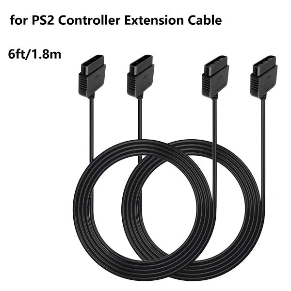 Joysticks 2pack PS2 Cable de cable de extensión de controlador 6 pies/1.8m Extensión del controlador para Sony PlayStation 2 PS2 Game Console