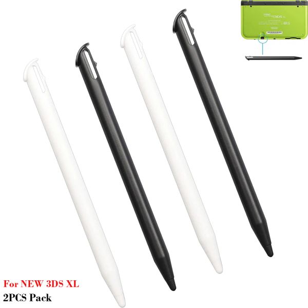 Joysticks 2pcs Stylus Pens para nuevo 3DS XL Gaming Console Reemplazo de plástico Táctil Pen Ben Blanco negro