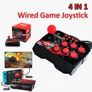 Joysticks 4in1 Retro USB Game Wired Joystick Arcade Controller pour PC Turbo Games Rocker Plug and Play for Switch / PS3 / Android TV