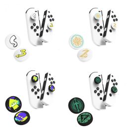 Joysticks 4pcs voor Splatoon 3 / Tears of the Kingdom Soft Thumb Stick Grip Caps Analoge Joystick Cover Case for JoyCon Switch Controller