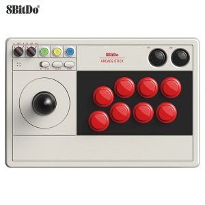 Joysticks 8bitdo arcade stick joystick dynamische knop ultieme software turbo bluetooth 2.4G en bekabelde connectiviteit voor schakelvensters