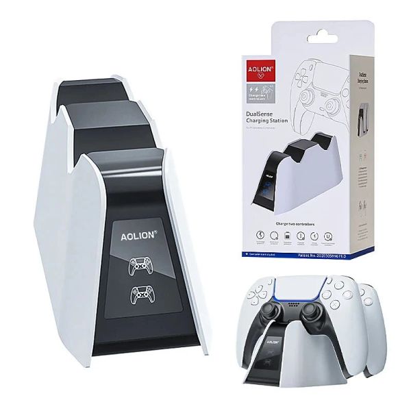 Joysticks Aolion Dual Fast Charger pour PlayStation 5 Controller Charger Station de chargement de cradle Station de quai avec LED pour GamePads PS5