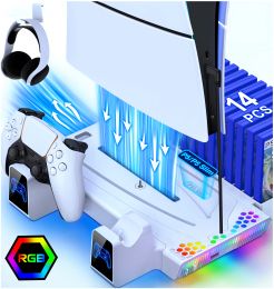 Joysticks BEBONCOOL S3000 RGB Vertical Stand Cooling Station Controller Charger For PlayStation 5 Slim/PlayStation 5 Digital/Disc