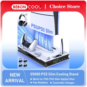 Joysticks Beboncool S5000 Stand Vertical For PlayStation 5 New Slim Version PS5 Refroidir Station avec deux USB à charge rapide à double charge