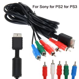 Câble AV HDTV du composant Joysticks pour PS2 / PS3 / PS3 Slim 6ft HD Multi Out Composite RCA Audio Video Cable pour Sony Playstation PS3