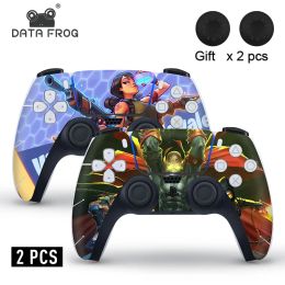 Joysticks Data Frog Antislip Protector Skin Cover Pegatina para PS5 Gamepad Estilo de camuflaje para PS5 Controlador Decisión de accesorios de joystick