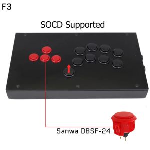 Joysticks FightBox F3 Alle knoppen Hitbox-stijl Arcade Joystick Fight Stick Game Controller voor PS4/PS3/PC Sanwa OBSF24 30 Zwart