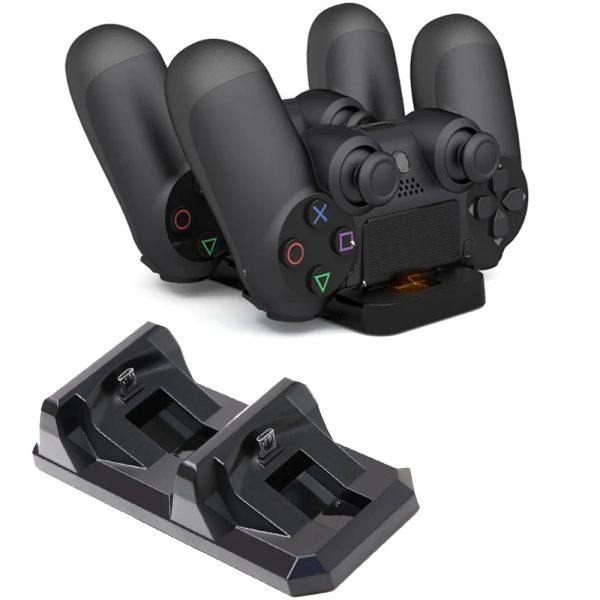 Joysticks pour le contrôleur PS4 USB Double Charger Dock de jeu de charge support pour Sony Playstation 4 Wireless GamePad Controle Charger