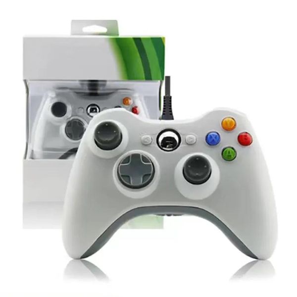 Controladores de juegos Joysticks Nuevo USB Wired Xbox 360 con logotipo Joypad GamePad Black Controller con caja minorista MQ20