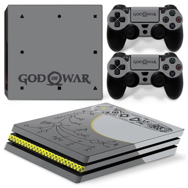 Joysticks God of War PS4 Pro Skin Sticker Cover para la consola PS4 Pro y 2 controladores PS4 Pro Skin Vinyl