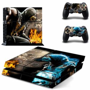 Joysticks mortel kombat jeu ps4 autocollants play state 4 skin autocollants couverts pour playstation 4 ps4 console contrôleur skins vinyle en vinyle