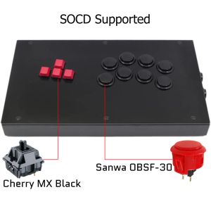 Joysticks racj800k boutons clavier arcade joystick combat stick pour ps4 / ps3 / pc sanwa obsf30 cerise mx noir