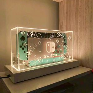 Joysticks RGB Clear Dust Cover voor Nintendo Switch OLED BESCHERMING COVER Beschermende mouw Acryl Display Box Shell Games Accessoires