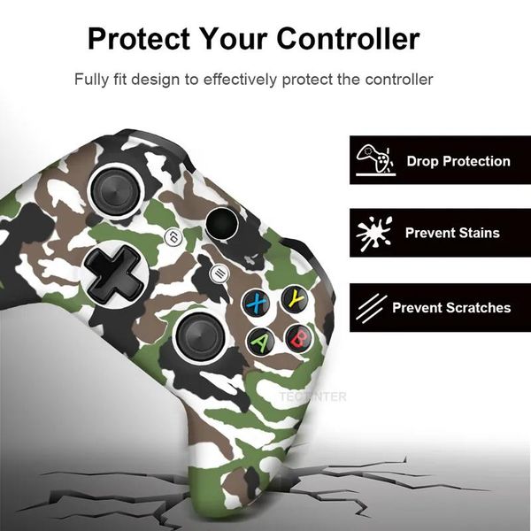 Coque en silicone pour manette Xbox One Slim, housse de Protection souple pour contrôleur XBox One X/S, capuchons de poignées de pouce