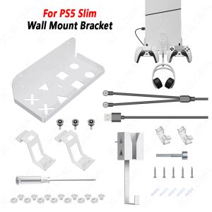 Joysticks Wall Mount Rangement Rack pour PS5 Slim Game Console / Headset Stand Space Saving Contrôleur Contrôleur pour Playstation 5 Slim Accessoire