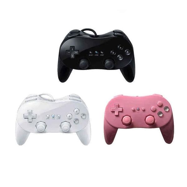 Joysticks Blanco/Negro Nuevo controlador de juego clásico con cable Gaming Pro Controlador de juego remoto Gamepad Joypad Joystick Compatible Nintendo Wii H2