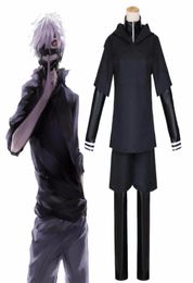 JP Anime Tokyo Ghoul Ken Kaneki Cosplay Kostuum Volledige Set Zwart Lederen Strijd Uniform Vrouwen Mannen Halloween Kostuum Met Masker pruik C091638292