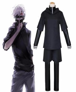 JP Anime Tokyo Ghoul Ken Kaneki Cosplay Costume ensemble complet en cuir noir uniforme de combat femmes hommes Halloween Costume avec masque perruque C093984780