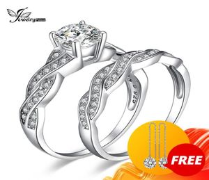 JPALACE Infinity Engagement Ring Set 925 Sterling Silver Rings For Women Anniversary Wedding Rings Bridal Set Silver 925 Sieraden 28948100