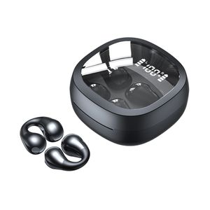 JR01 Pijnloze oorclip Bluetooth 5.3 Oortelefoon Sport True draadloze headsets met MIC -oplaadkoffer gaming hoofdtelefoon mini -oordopjes