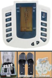 JR309 Button russe ElectroestiMulador Corps musculaire relaxant le masseur musculaire Pulse Tens Acupuncture Therapy Slipper8 Padsbox2650246