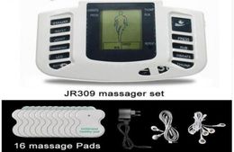 JR309A Stimulation musculaire électrique des soins de santé Masse-masseur des dizaines de thérapie d'acupuncture Machine de carrosserie minceur 16pcs pads7309791