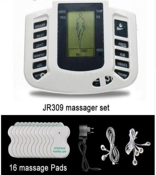 JR309A Stimulation musculaire de soins de santé Stimulateur de muscle masseador Tens Acupuncture Therapy Machine Slinmming Corps Massager 16PCS PADS3332703
