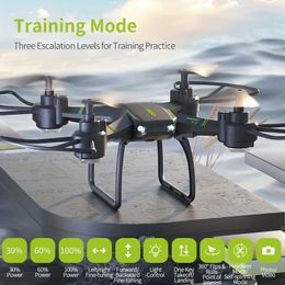JRC H105 Drone d'entraînement intelligent à double caméra HD avec télécommande pour débutants, mode sans tête, maintien d'altitude, vol rotatif, mode surround, cascades à 360°.
