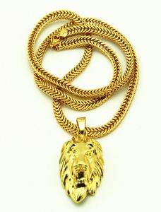 Jrl Big Lion Head Pendant ketting Animal King Vine 18K Gold vergulde hiphopketen voor mannen/vrouwen sieradenketen KKA35076656106