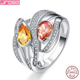 Jrose 100% 925 bague en argent Sterling Morganite dame bijoux originaux fête de mariage anniversaire bijoux de luxe entier C19041601267f