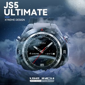 JS5 ultime montre intelligente 1.52 pouces HD écran rond 3 sangles paiement NFC charge sans fil Relojes Inteligentes JS5 montre intelligente