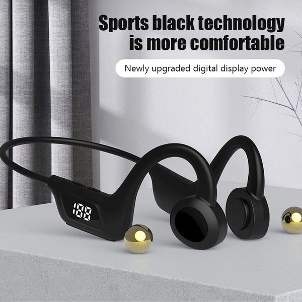 JS7 écouteurs Conduction osseuse sans fil Bluetooth casque affichage LED écouteurs crochet d'oreille Air Pro Fone Bluetooth casque