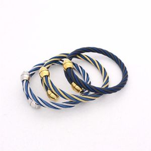 JSBAO – bracelet en fil d'acier inoxydable pour hommes et femmes, bijoux à la mode, couleur or, noir, bleu, câble sauvage, cadeau 249B