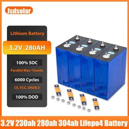 Jsdsolar 3.2V 230AH 280AH 304AH Eve Cells 48V 320AH Lifepo4 Batterie Grade A 12V 24V Lfp Batterie EU US Tax Free avec barres omnibus