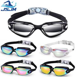 JSJM professionnel adulte Anti buée Protection UV lentille hommes femmes lunettes de natation étanche réglable Silicone lunettes de natation 231225
