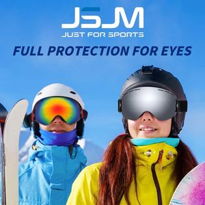 JSJM Skibril Dubbellaags Anti-condens Grote Skibril Heren Dames Winter Outdoor Winddicht Bescherming Skibril Snowboard 240109