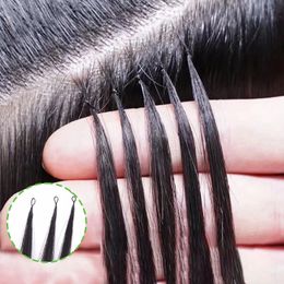 JSNME-extensiones de cabello humano liso con microplumas, extensiones de cabello humano Remy, negro, marrón, Rubio, 613 colores para salón, rizado, 240327