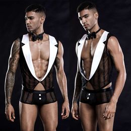 JSY – ensemble de Cosplay pour hommes, sous-vêtement body en dentelle, Catsuit érotique, Lingerie, Costumes Porno, tenues de jeu de rôle Sexy