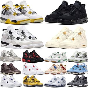 Air Jordan 4 Retro Basketball shoes Black Cat Unc Silver Toe Starfish Fire Sports Femmes Sneakers Formateurs 36-47