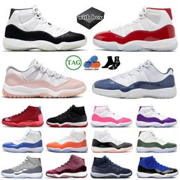 Diseñador de hombres 11 zapatillas de baloncesto 11s Sports Bred Velvet Cherry Cool Grey Pink Cement Jubilee Gamma Azul Broadas Representantes de mujer con caja