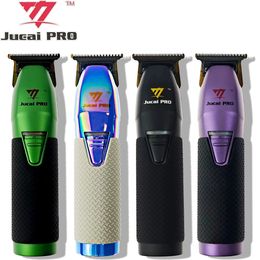 Jucai Pro Tondeuse à cheveux électrique professionnelle ultra-mince Gravure à pas 0 Coupe électrique 7200 tr/min Salon de coiffure Chargement sans fil 240131