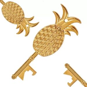 Juchiva Voorraad Creatieve Ananas Vorm Fles Metalen Sleutelopener Kurkentrekker Hangable Multifunctionele Keuken Tool FY5549