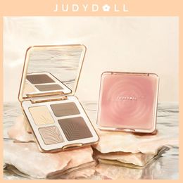 Judydoll Facial Highlighter Paleta de maquillaje Face la duración del resplandor del resplandor del brillo del brillo del polvo mate 3D Sombra Cosmética 240521
