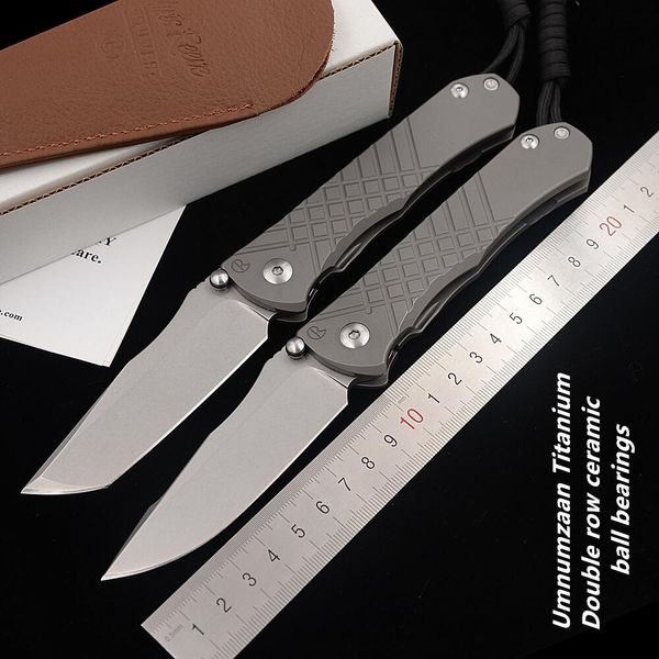 JUFULE Chris Reeve Umnumzaan cuchillo mango de titanio doble fila rodamiento de cerámica campamento caza pesca al aire libre S35vn EDC herramienta cuchillos plegables