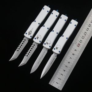 JUFULE Mini White UT70 Cuchillo táctico de combate automático T6-Aluminio CNC D2 hoja Monedero Navajas de bolsillo micro 204P Exocet TECH Cuchillos automáticos