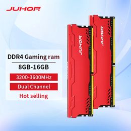 JUHOR DDR4 Ram 16GB 8GB 32GB 2666MHz 3200MHz 3600MHz DIMM ordinateur de bureau de mémoire Dimm expédier mémoire Ram avec dissipateur thermique 240314