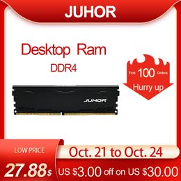 Juhor Memoria RAM DDR4 16GB 4GB 8GB 32 Go de bureau UDIMM 2133MHZ 2400MHZ 2666MHZ 3000MHz NOUVEAU DIMM RAMS avec dissipateur de chaleur