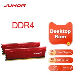 JUHOR Memoria Ram ddr4 16GB 4GB 8GB 32GB Memoria de escritorio Udimm 2133MHz 2400MHz 2666MHz 3000MHz Nuevo Dimm Rams con disipador de calor 284R