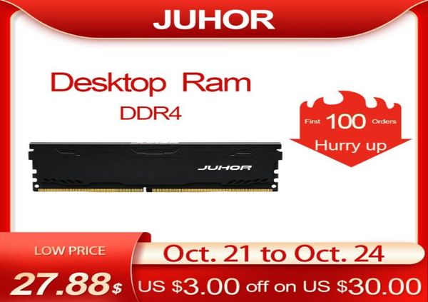 JUHOR Memoria Ram ddr4 16GB 4GB 8GB 32GB ordinateur de bureau de mémoire Udimm 2133MHz 2400MHz 2666MHz 3000MHz nouvelles Rams Dimm avec dissipateur de chaleur 8762038