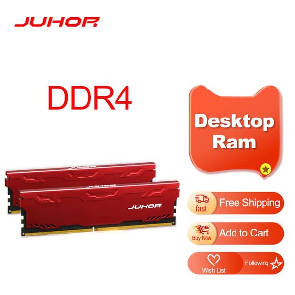 JUHOR Memoria Ram ddr4 16GB 4GB 8GB 32GB mémoire de bureau Udimm 2133MHz 2400MHz 2666MHz 3000MHz nouveaux béliers Dimm avec dissipateur de chaleur171Y
